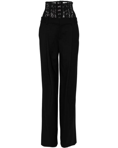 Monse Lace-detail High-waisted Trousers - Black