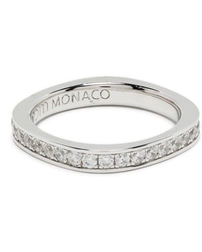 Apm Monaco Dainty Pavé Embellished Ring - White