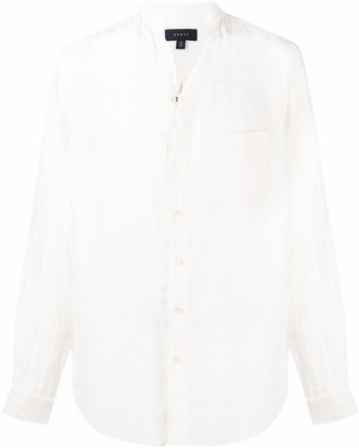 Sease Leinenhemd mit Stehkragen - Weiß