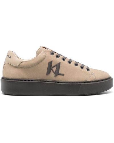 Karl Lagerfeld Two-tone Faux-leather Sneakers - Brown