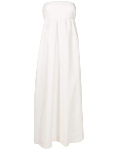 Adriana Degreas Strapless Flared Maxi Dress - White