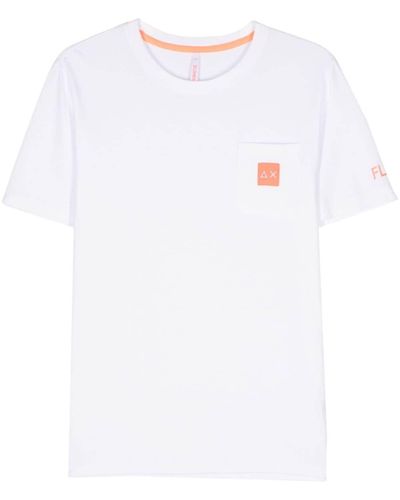 Sun 68 Logo-patch Cotton T-shirt - White