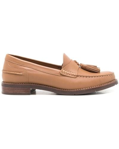 Sarah Chofakian Rive Droit Leather Loafers - Brown
