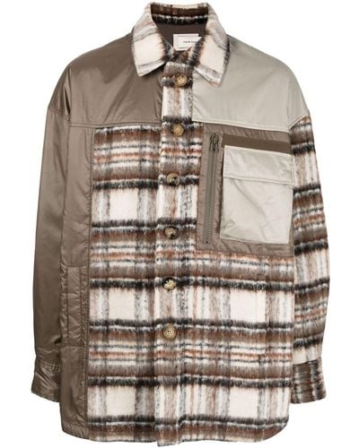 Feng Chen Wang Button-up Panelled Jacket - Grey