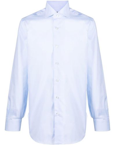 Barba Napoli Long-sleeve Poplin Shirt - White