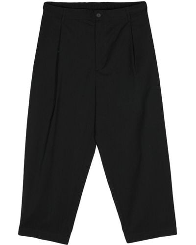 Maison Kitsuné Wool Cropped Trousers - Black