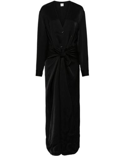 Totême ノットディテール Vネックドレス - ブラック