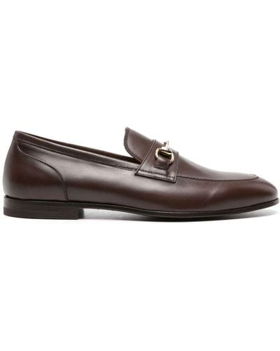 SCAROSSO Horsebit-detail Leather Loafers - Brown