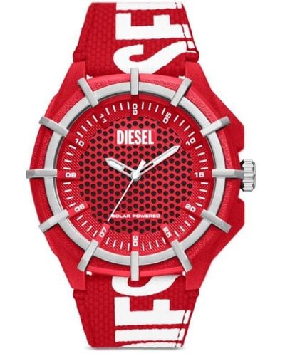 DIESEL Dz4621 Framed Solar 51mm Horloge - Rood