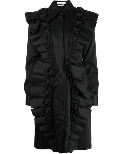 Saiid Kobeisy Pleat-detail Shirt Dress - Black