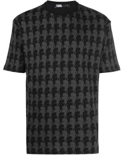 Karl Lagerfeld モノグラム Tシャツ - ブラック
