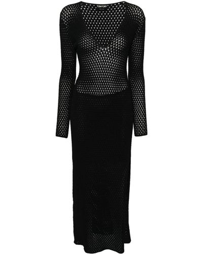 Tom Ford Open-knit Maxi Dress - Black