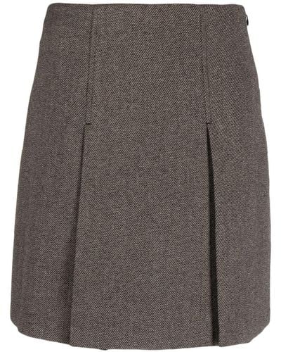 Vince Pleated A-line Miniskirt - Grey