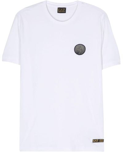 EA7 T-shirt Met Logo-applicatie - Wit