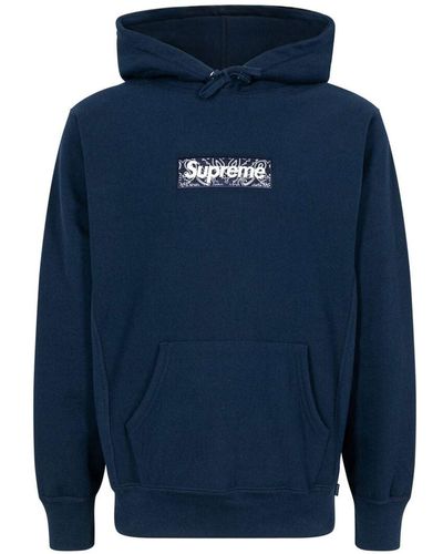 Supreme Hoodie mit Bandana-Logo - Blau