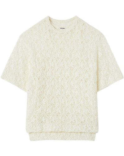 Jil Sander Short-sleeved Lace T-shirt - White