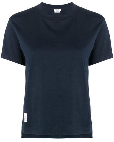 Thom Browne T-shirt à fentes latérales - Bleu