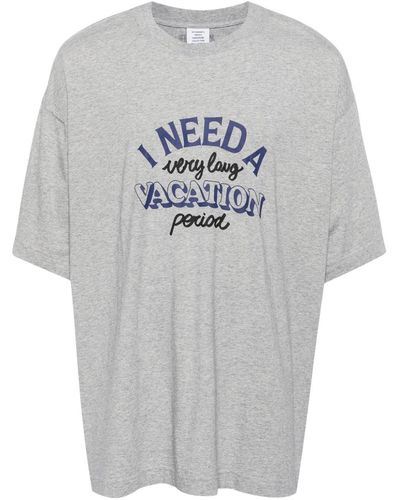 Vetements Slogan-print Cotton T-shirt - Grey