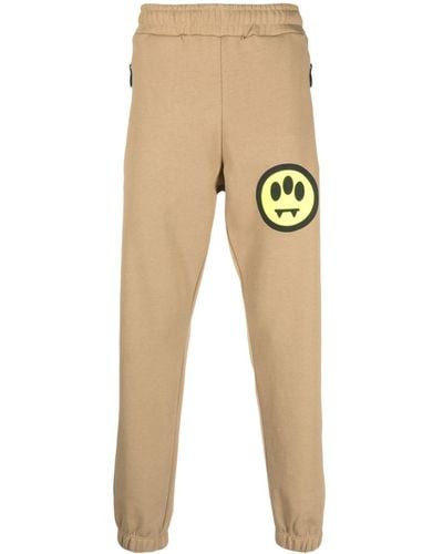 Barrow Logo-print Cotton Track Trousers - Natural
