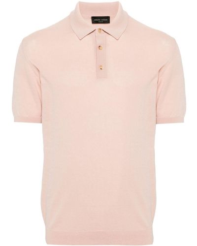 Roberto Collina Fijngebreid Poloshirt - Roze