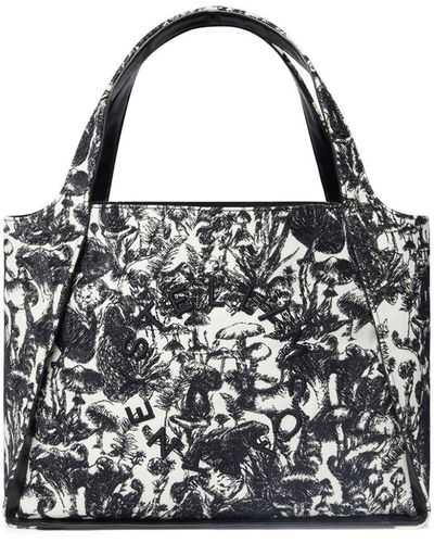 Stella McCartney Bolso shopper con estampado Logo Fungi Forest - Negro