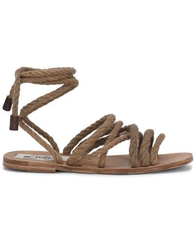 Dolce & Gabbana Tie-fastening Rope Sandals - Brown