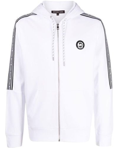 Michael Kors Logo-tape Zipped Hoodie - White