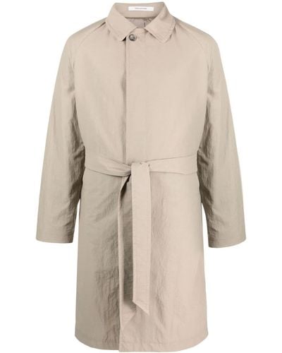 Tagliatore Spread-collar Belted Trench Coat - Natural