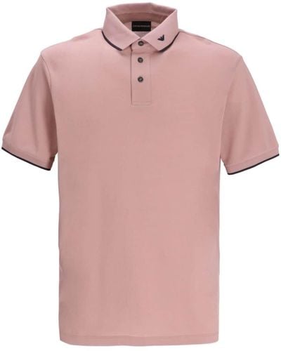 Emporio Armani Logo-embroidered cotton polo shirt - Pink