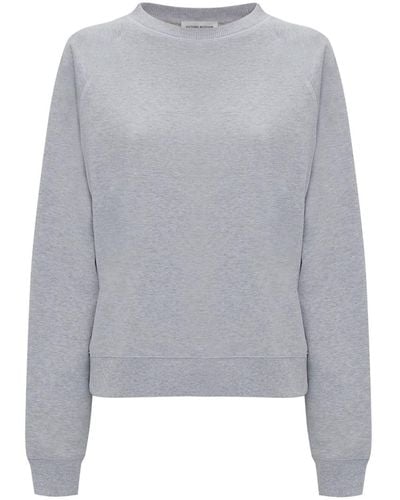 Victoria Beckham Football Organic-cotton Sweatshirt - Gray