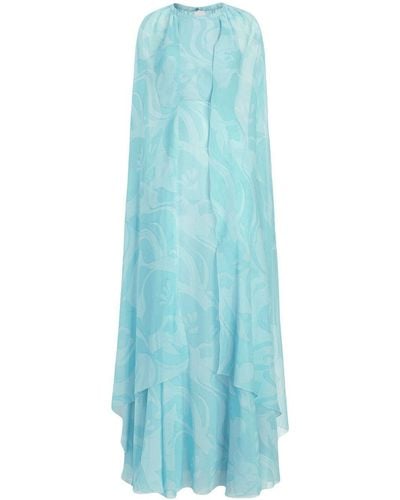 Etro Paisley-embroidered Maxi Dress - Blue