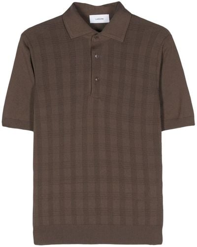Lardini チェック ポロシャツ - ブラウン