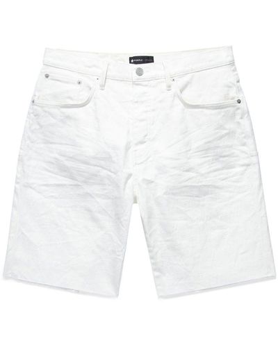 Purple Brand Distressed Denim Shorts - White