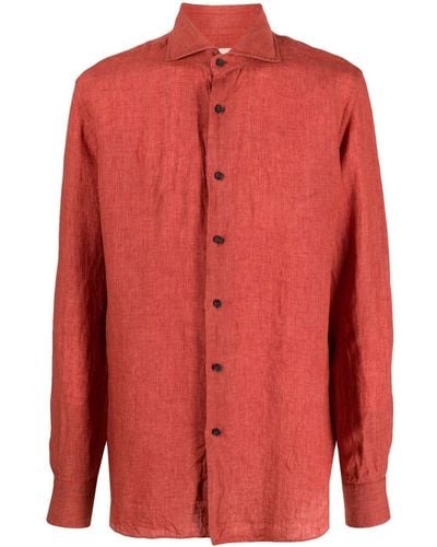 Xacus Long-sleeves Linen Shirt - Red