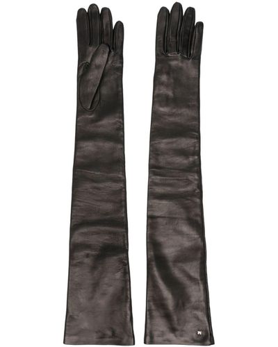 Max Mara Elbow-length Leather Gloves - Black