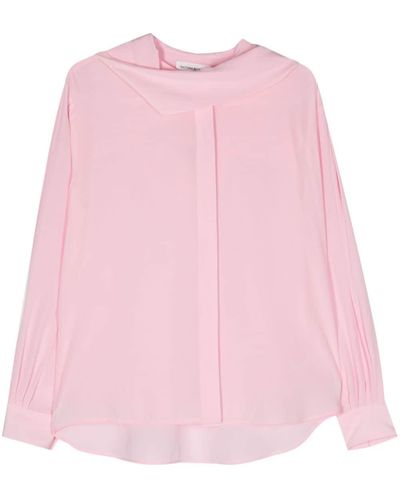 Victoria Beckham Silk Hooded Blouse - Pink