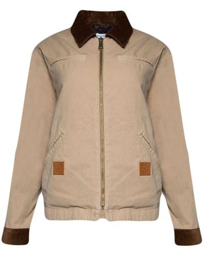 Sporty & Rich Srhwc Canvas Zipped Jacket - Natural