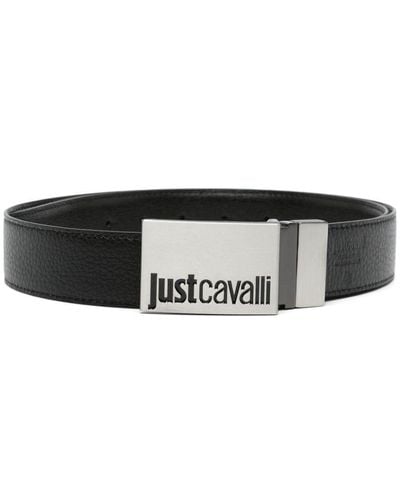 Just Cavalli Cinturón con logo en relieve - Negro