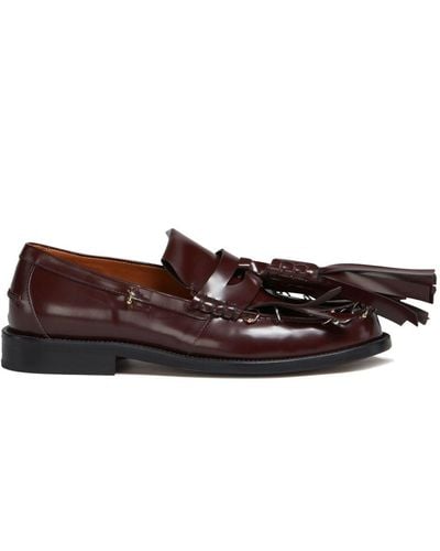 Marni Tassel-detail Leather Loafers - Brown
