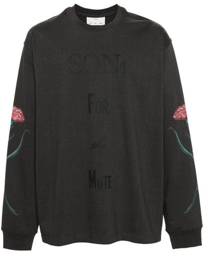Song For The Mute Text-print Cotton Sweatshirt - Black