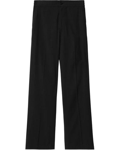 Burberry Pressed-crease Cotton Trousers - Black