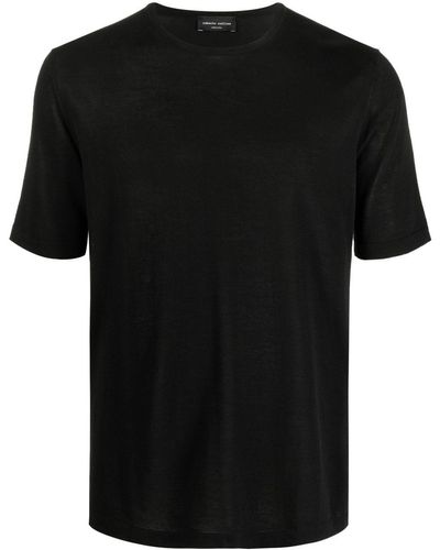 Roberto Collina Short-sleeved Cotton T-shirt - Black