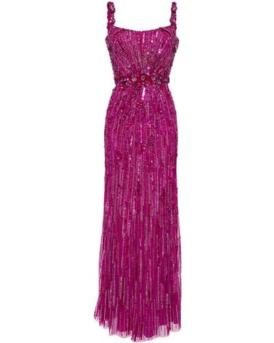 Jenny Packham Bright Gem Sequined Gown - Purple