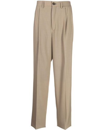 Caruso Pleat-detail Four-pocket Tailored Pants - Natural