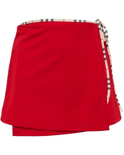 Burberry Wikkelrok Met Zijstrik - Rood