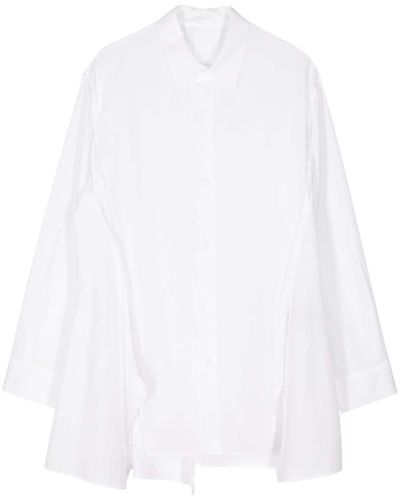 Yohji Yamamoto Draped Long-sleeve Shirt - White