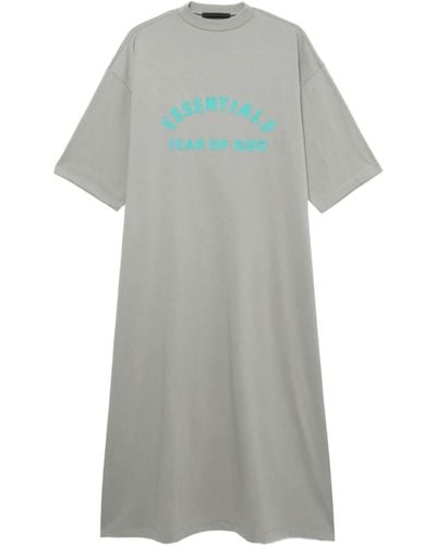 Fear Of God Logo-print T-shirt Dress - Grey