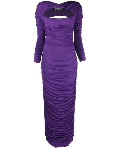 Concepto Cut-out Detail Ruched Dress - Purple