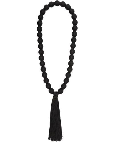 Emporio Armani Multi-sphere Tassel Necklace - Black