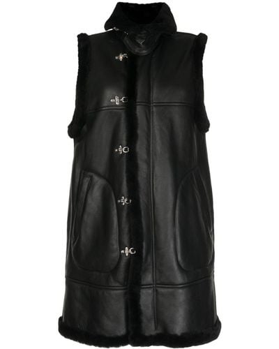 Noir Kei Ninomiya Long-length Leather Coat - Black
